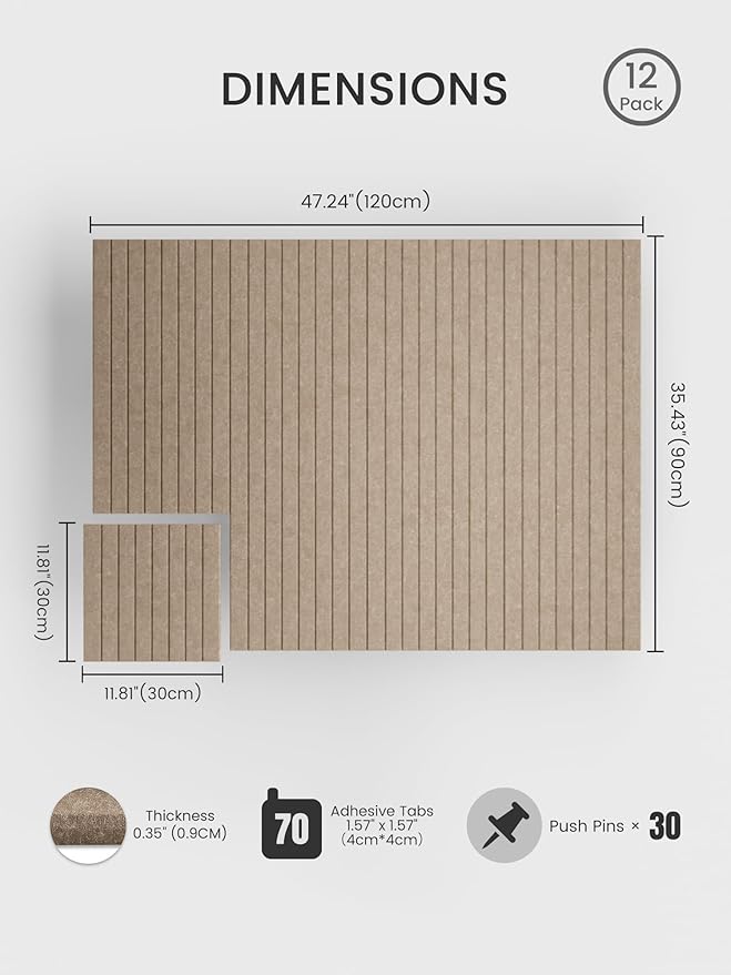 Bumusty Large Cork Board Alternative-47 x35 Felt Bulletin Board Tiles, - Image 2