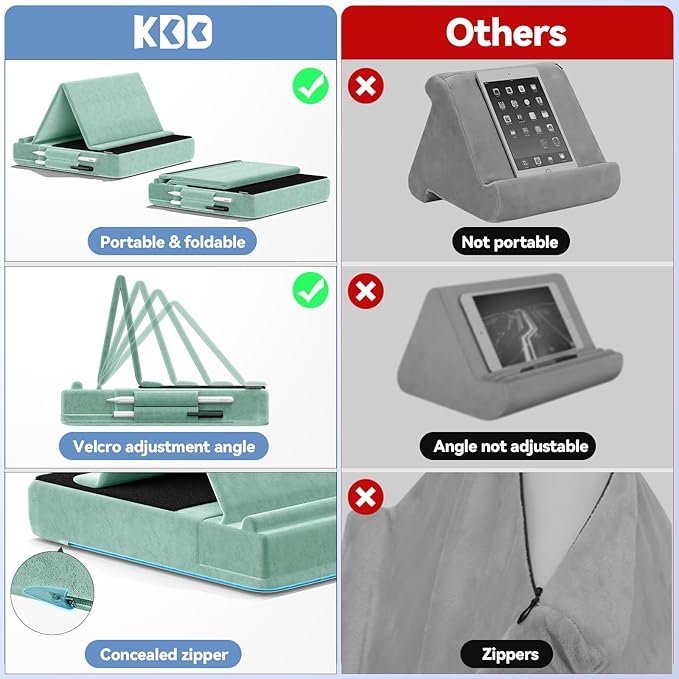 KDD Tablet Pillow Stand, Bed and Desk, Foldable Soft Pad Dock - Image 5