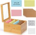 5x8 Index Card Holder with Dividers Bamboo Index Card Storage Box 4