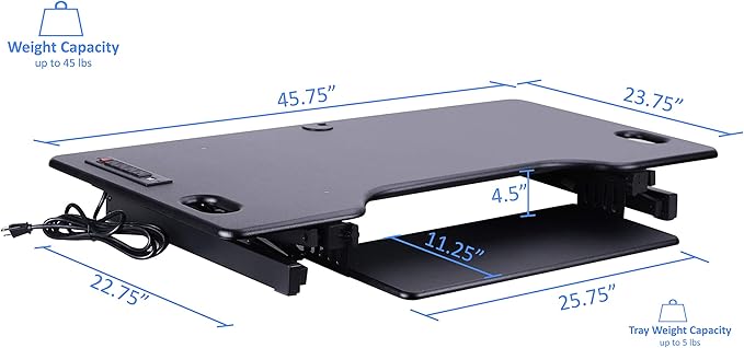 Rocelco 46" Height Adjustable Standing Desk Converter - Image 3