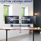 VIVO Dual Monitor Desk Mount, Heavy Duty Fully Adjustable Steel Stand, Holds 2 - Image 5