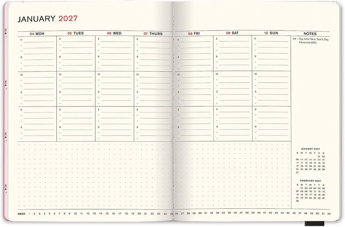 2027 Hunter Jotter Medium 17-Month Calendar Work Planner, Purring Pink