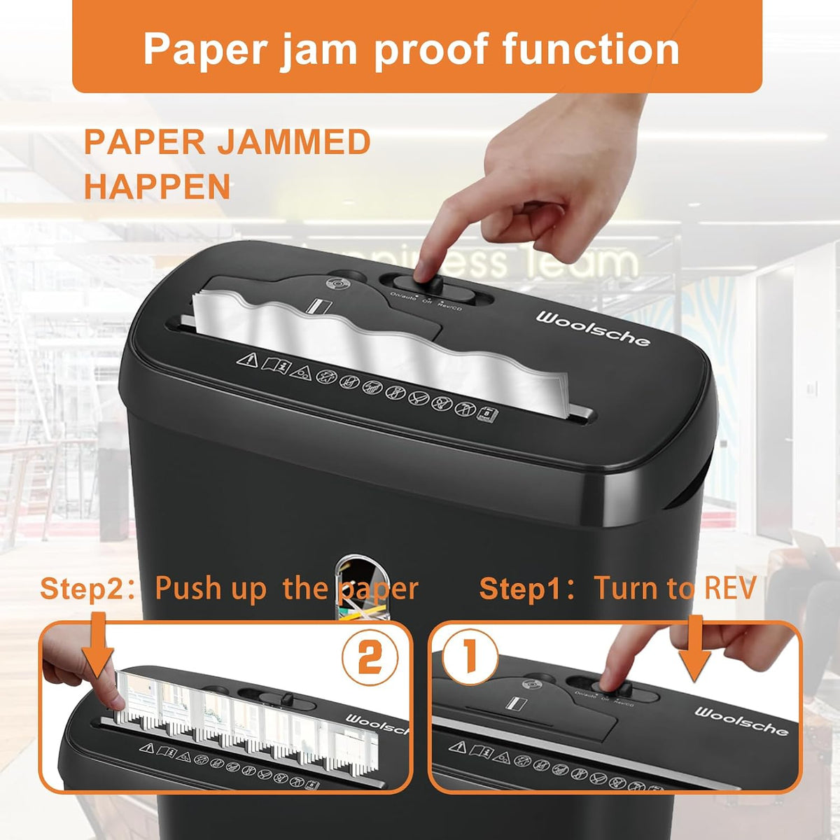 Home Office Paper Shredder,Woolsche 10-Sheet Strip Cut with 3.17-Gallon Baske...