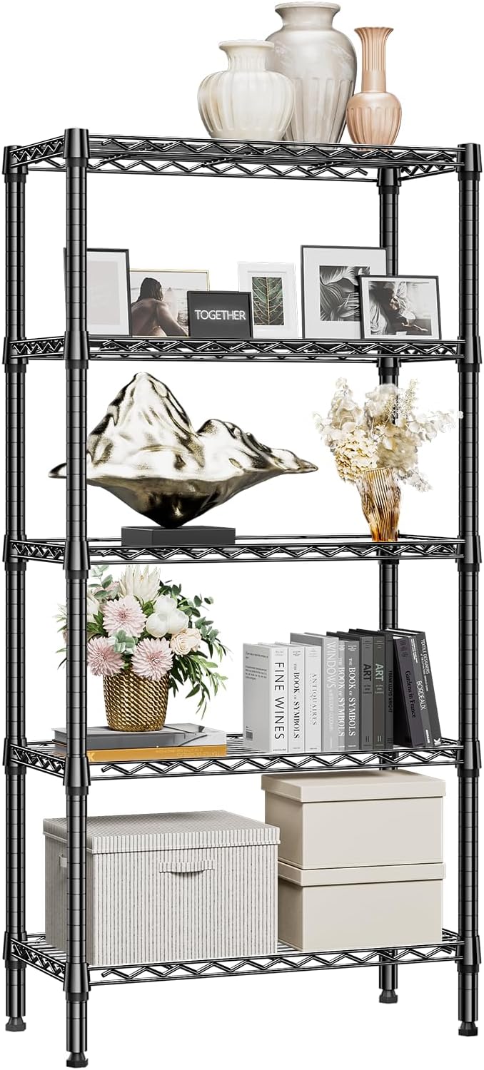 M MZG 1250 lbs 5 Tier Shelf Metal Storage Shelves Shelving Wire Rack Heavy Duty - Image 8