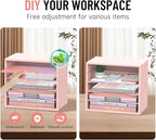 SHARKWOODS 5-Tier Wood Desk Organizer, Paper Tray Organizer - Image 4