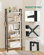 Hzuaneri Ladder Shelf, Bookshelf Bookcase, Freestanding Corner Storage Shelve - Image 7