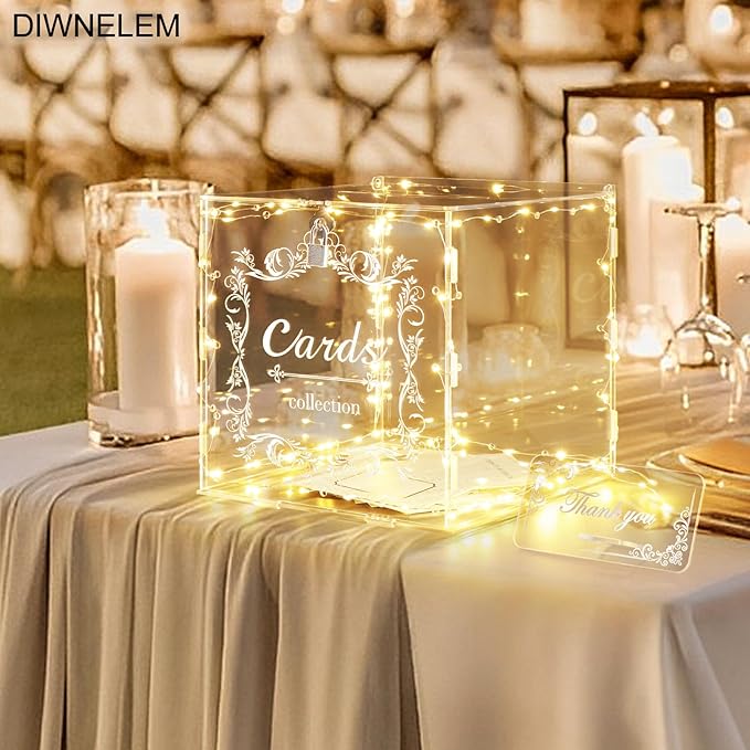 DIWNELEM Acrylic Wedding Card Box - Image 6