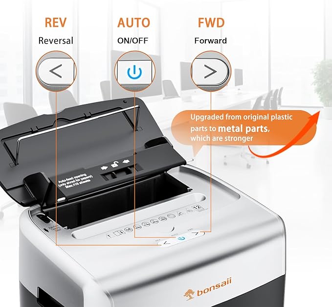 Bonsaii Heavy-Duty Paper Shredder - Image 3