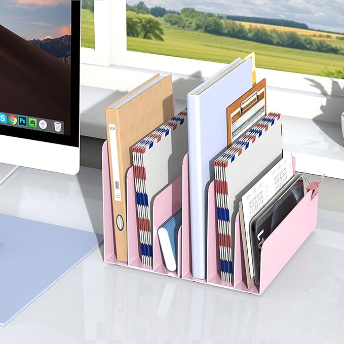 OUTIOE Mail Organizer Countertop, Small Desk File Organizer, Metal File Holder - Image 7