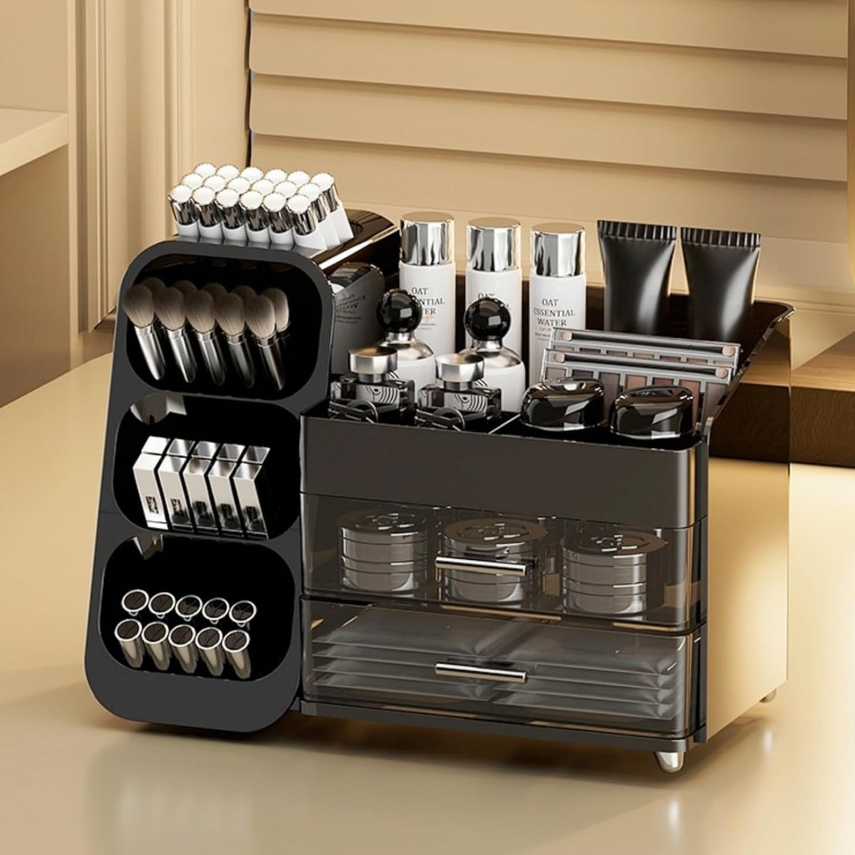Makeup Organizer with Drawers, Large Capacity Countertop Organizers for Vanit...