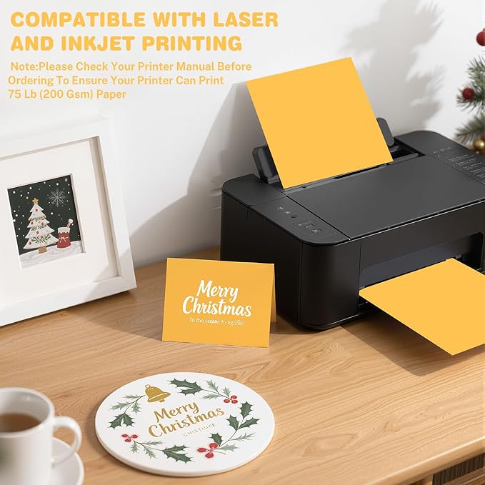 Cardstock 8.5 X 11, 40 Sheets Yellow Card Stock, 75lb/ 200gsm Copy Paper - Image 5