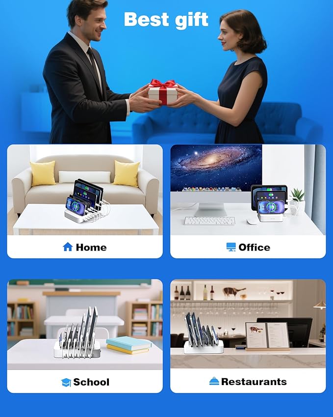 MSTJRY Charging Station for Multiple Devices : 6 Port USB Charger Stations - Image 7