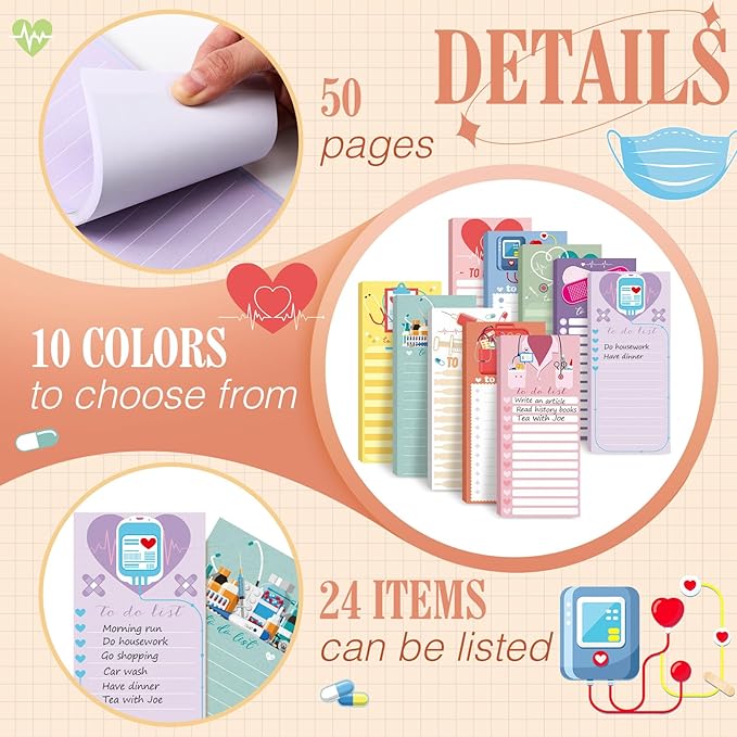 Censen 10 Pack 500 Sheets To Do List Notes Daily Checklist Notepads - Image 3