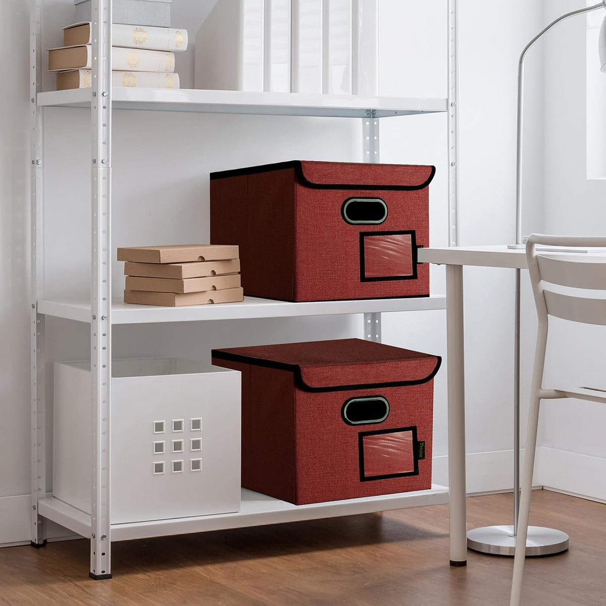 BALEINE File Organizer Box with Lid, Collapsible Hanging File Storage Box