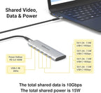 EZQuest USB-C Slim Gen 2 Hub Adapter 6-in-1 1 USB-C 4K/60Hz Video, 4 USB-C Gen - Image 2