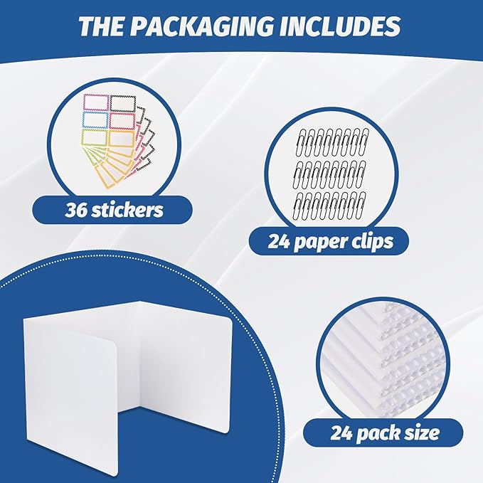 ZYINOZOC 24 Pack Desk Dividers for Students, 3-Fold Privacy Screens, Testing - Image 6