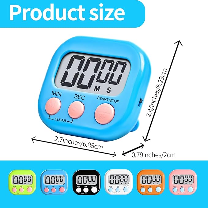 48 Pcs Digital Kitchen Timer Bulk, Small Magnetic Backing Stand Timer, Large - Image 2
