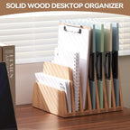 KIRIGEN Desktop File Document Holder Stand 7 Slots Mail Paper Organizer Desk - Image 2
