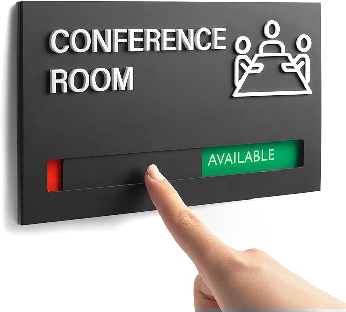 Office Conference Room Door Signs, Meeting in Progress Door Sign, In Use by Noah+Baby