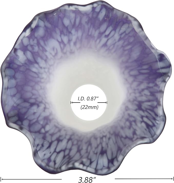 Bieye LS102S Lily Flower Blown Glass Lampshade - Image 3