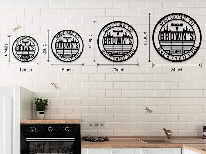 Personalized BBQ Grill Name Sign Custom Grill Sign Outdoor Kitchen Decor Grill - Image 6