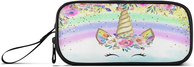 BOENLE Unicorn Rainbow Flower Pencil Case Box Boys Girls Large Pencil Pouch - Image 8