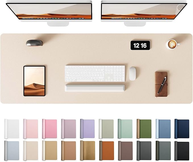 YSAGi Leather Desk Pad Protector, Office Desk Mat, Large Mouse Pad, Non-Slip PU by YSAGi