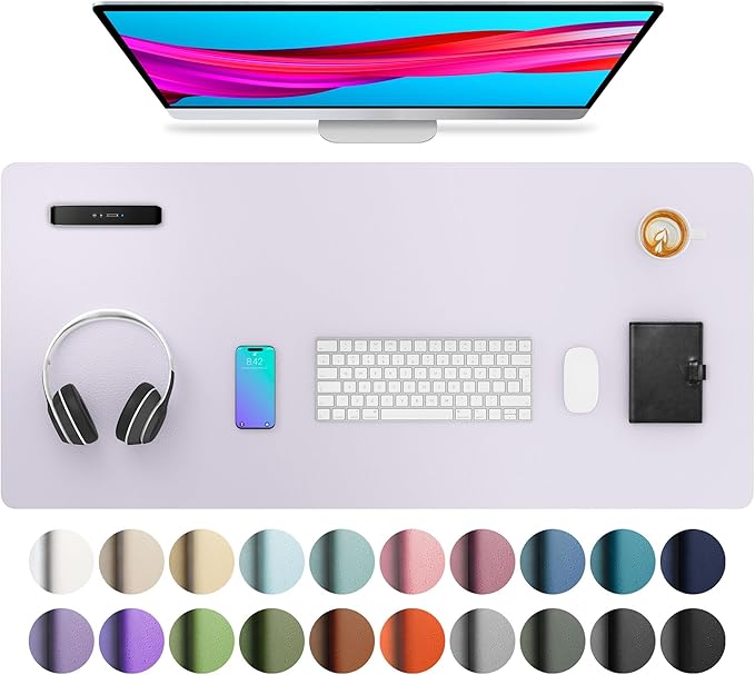 Aothia Large PU Leather Desk Pad Protector – Non-Slip Mouse Pad & Writing Mat by AothiaSimpleNaturalUnique
