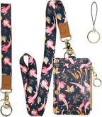 Cute Axolotl Badge Holder with Lanyard, Women's Lanyard Wallet, Id Badges Holder by BOLIMOSS
