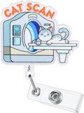 Cat Scan Funny Radiology Nurse Badge Reel, Cute Retractable ID Card Badge by BVIIE
