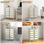 HAPPYGRILL 10-Drawer Rolling Storage Cart, Storage Organizer Cart - Image 7