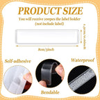 Jeyiour 100 Pcs Label Holders Adhesive Nameplate Pockets Storage Bin Labels - Image 2