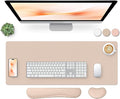 Bloss Leather Desk Pad and Keyboard Wrist Rest, Large Mouse Pad + Keyboard by Bloss