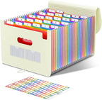 ABC life 26-Pocket Accordion File Organizer, Expanding File Folder, Letter/A4 by ABClife