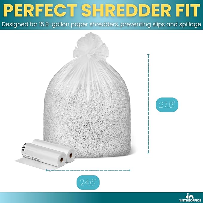 1InTheOffice Shredder Bags 15.8 Gallon, Paper Shredder Waste bags 15.8 Gal. - Image 3