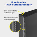 Avery® Durable View 3 Ring Binder, 1" EZD® Rings, 1 Black Binder | For Daily School, Home and Office Use, DuraHinge Tear-Resistant Spine, DuraEdge Split-Resistant Sides, Clear Overlays