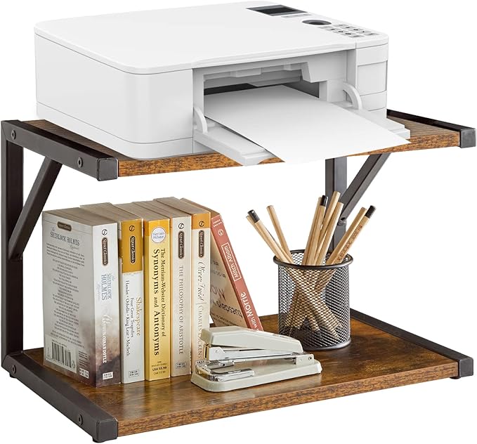 IBUYKE 2-Tier Desktop Printer Stand Holder, Book Shelf Printer Shelf by IBUYKE