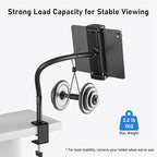 TeQable Tablet Stand for Desk, Gooseneck iPad Holder Clamp Mount, 360° - Image 5