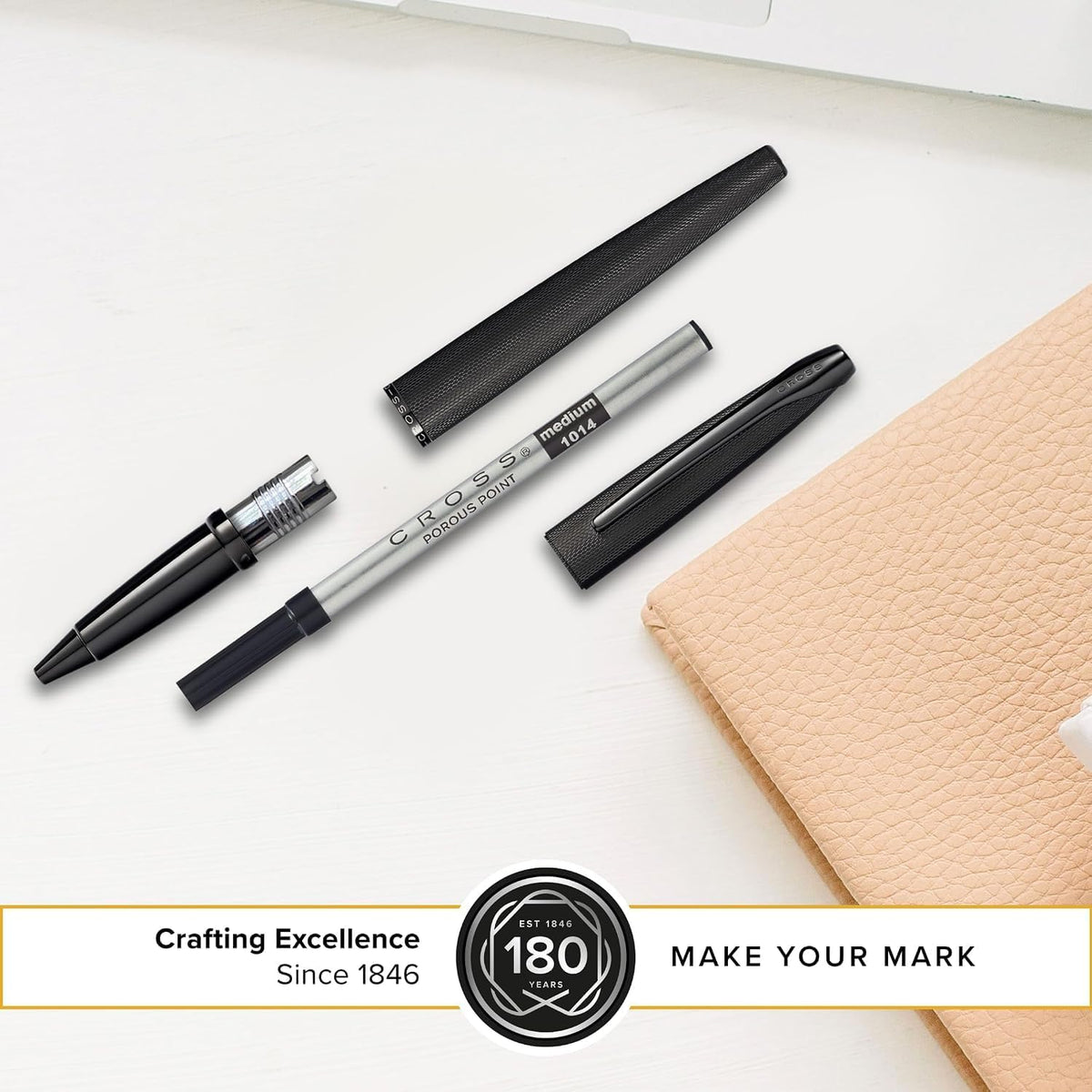 Cross Selectip Rollerball Pen Refill (Black, 3/Pack Felt-tip Porous Refill)