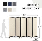 Upgrade Version Room Partition and Divider, Freestanding Rolling Dividers - Image 2