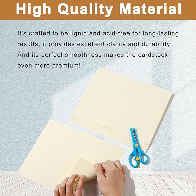 Silunkia 120 Sheets Cream Cardstock 8.5 x 11 Off White Paper, 250gsm/92lb Ivory - Image 4