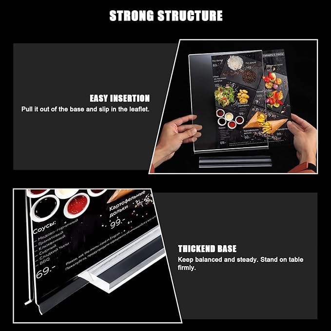 xydstay 6pack Acrylic Sign Holder 5 X 7, Vertical T Shape Clear Plastic Sign - Image 7