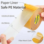 MILEQEE 3Pack Double Sided Tape Heavy Duty, 2in x 66FT, Super Sticky Resistente - Image 2