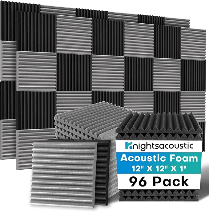 96 Pack Sound Proof Foam Panels by Knightsacoustic