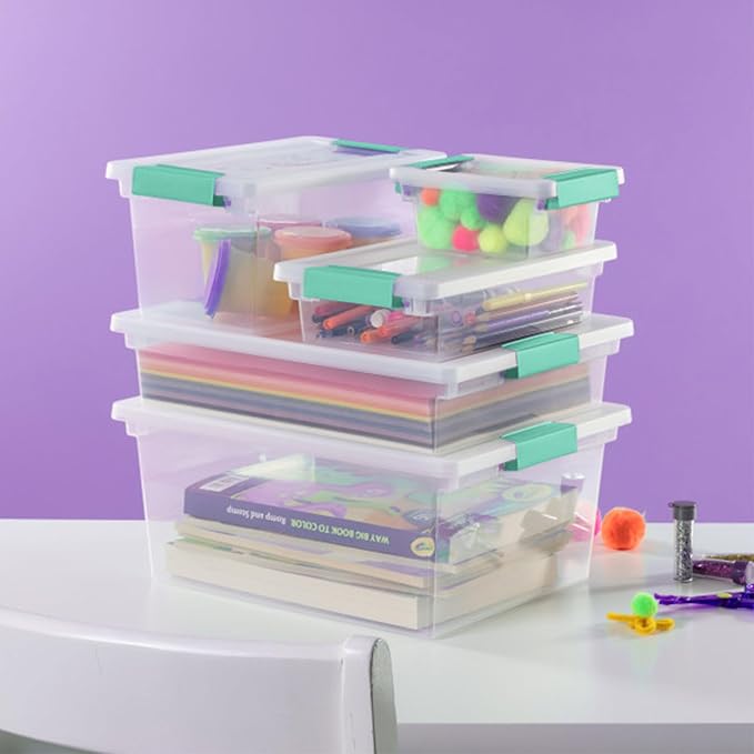 Sterilite 24-Pack Clip Box, Stackable Clear Plastic Bins - Image 7