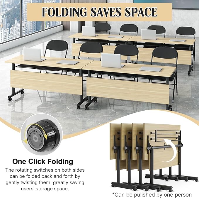 Conference Table, 55.1''Folding Conference Room Table - Image 3