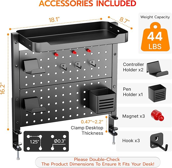 ARES WING Desk Clamp On Pegboard - Image 2