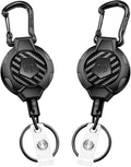 MNGARISTA 2-Pack Retractable Keychain, Heavy Duty 10 OZ Retraction 3K Carbon by MNGARISTA