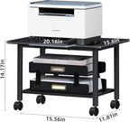 Lerliuo Under Desk Printer Stand, 2-Tier Industrial Mobile Printer Table - Image 3