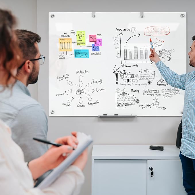 48 x 36 Inches Glass Whiteboard, Magnetic Glass Dry Erase Board - Image 6
